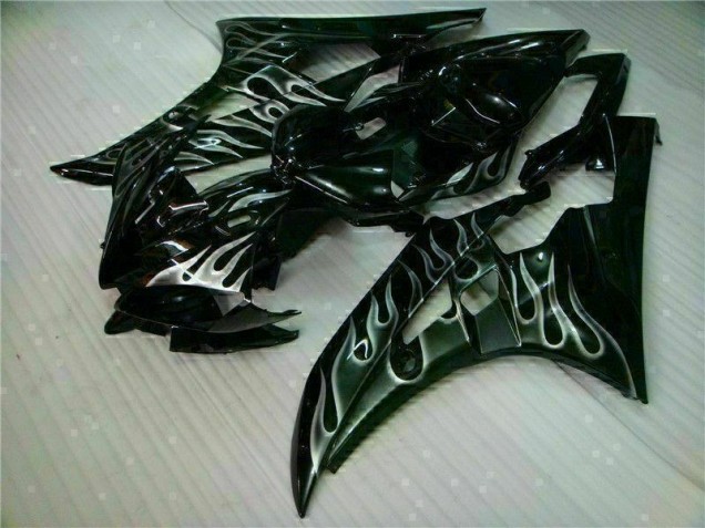 ABS 2006-2007 Silver Flame Black Yamaha YZF R6 Motor Fairings Canada ABS 2006-2007 Silver Flame Black Yamaha YZF R6 Motor Fairings Canada