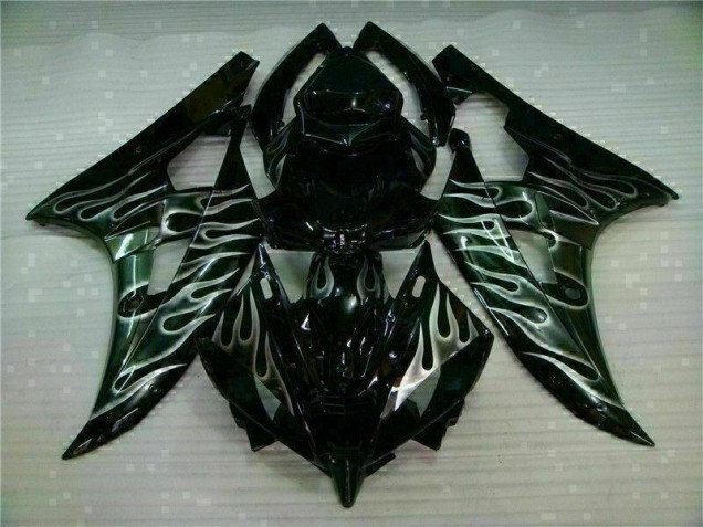 ABS 2006-2007 Silver Flame Black Yamaha YZF R6 Motor Fairings Canada ABS 2006-2007 Silver Flame Black Yamaha YZF R6 Motor Fairings Canada