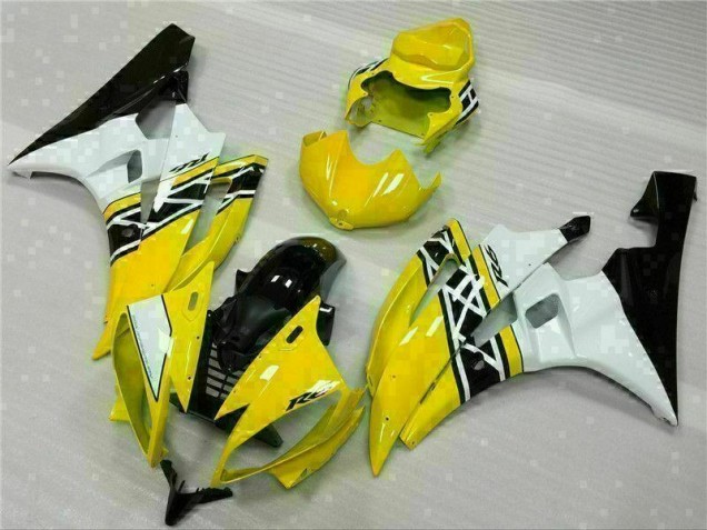 ABS 2006-2007 Yellow White Black Yamaha YZF R6 Motorcylce Fairings Canada ABS 2006-2007 Yellow White Black Yamaha YZF R6 Motorcylce Fairings Canada