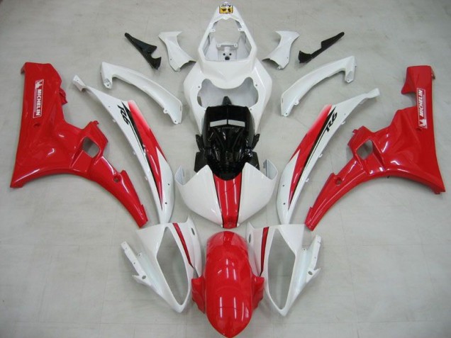 ABS 2006-2007 White Red Michelin Yamaha YZF R6 Motorcylce Fairings Canada ABS 2006-2007 White Red Michelin Yamaha YZF R6 Motorcylce Fairings Canada