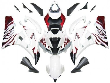 ABS 2006-2007 White Red Flame Yamaha YZF R6 Motorcycle Fairing Canada