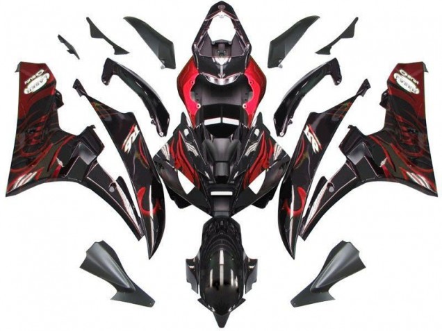 ABS 2006-2007 Black Red Flame Yamaha YZF R6 Bike Fairing Canada ABS 2006-2007 Black Red Flame Yamaha YZF R6 Bike Fairing Canada