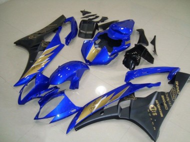 ABS 2006-2007 Black Blue with Gold Sticker Yamaha YZF R6 Motorcycle Fairing Kit Canada