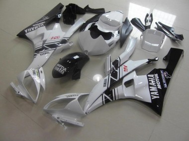 2006-2007 Black White Yamaha YZF R6 Motorcycle Fairing Kits Canada