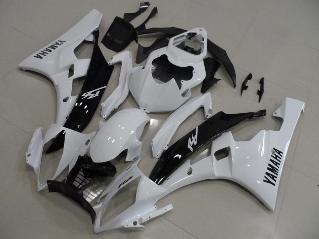 ABS 2006-2007 White and Black Yamaha YZF R6 Replacement Motorcycle Fairings Canada ABS 2006-2007 White and Black Yamaha YZF R6 Replacement Motorcycle Fairings Canada
