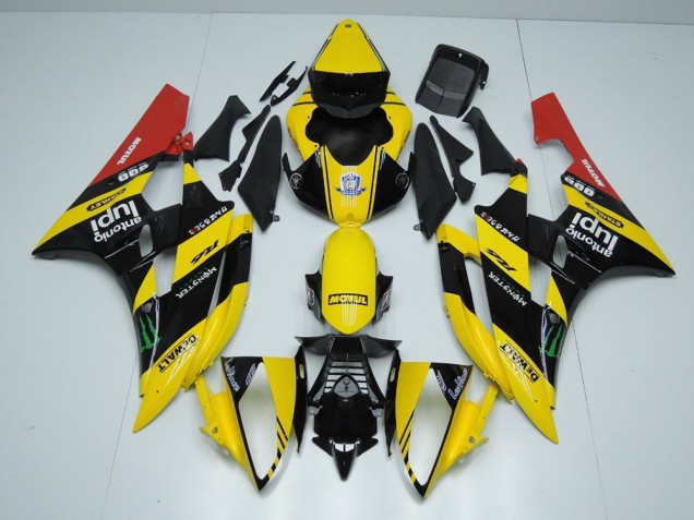 ABS 2006-2007 Yellow Black Monster Yamaha YZF R6 Motorcycle Bodywork Canada ABS 2006-2007 Yellow Black Monster Yamaha YZF R6 Motorcycle Bodywork Canada