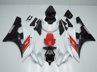 ABS 2006-2007 White Red and Matte Black Yamaha YZF R6 Motorbike Fairings Canada