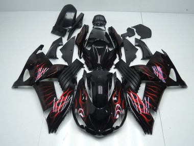 ABS 2006-2011 Red Flame Kawasaki ZX14R ZZR1400 Motorcycle Bodywork Canada