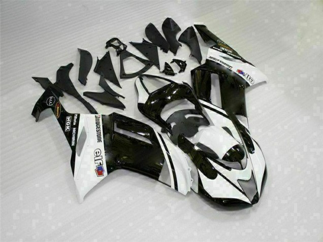 ABS 2007-2008 Black White Kawasaki ZX6R Bike Fairings Canada ABS 2007-2008 Black White Kawasaki ZX6R Bike Fairings Canada