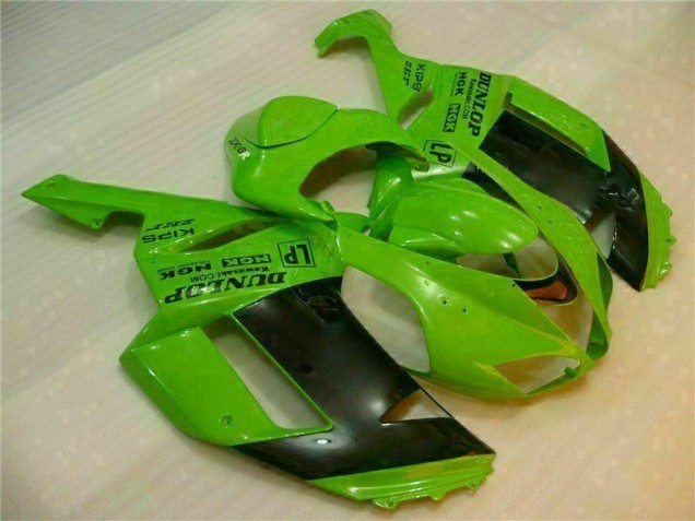 ABS 2007-2008 Green Black Dunlop Kawasaki ZX6R Motorbike Fairing Kits Canada ABS 2007-2008 Green Black Dunlop Kawasaki ZX6R Motorbike Fairing Kits Canada