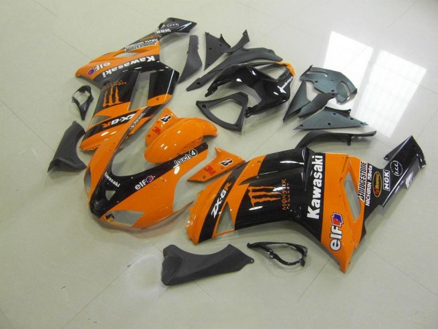 ABS 2007-2008 Orange Monster Kawasaki ZX6R Motor Fairings Canada ABS 2007-2008 Orange Monster Kawasaki ZX6R Motor Fairings Canada