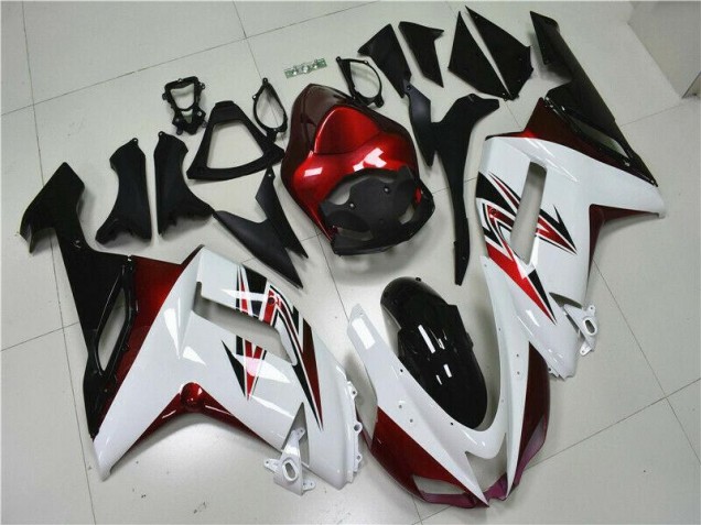 ABS 2007-2008 White Black Red Kawasaki ZX6R Motorbike Fairings Canada ABS 2007-2008 White Black Red Kawasaki ZX6R Motorbike Fairings Canada