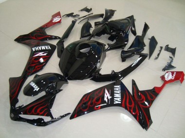 ABS 2007-2008 Glossy Black Flame Yamaha YZF R1 Motorcycle Fairings Kits Canada