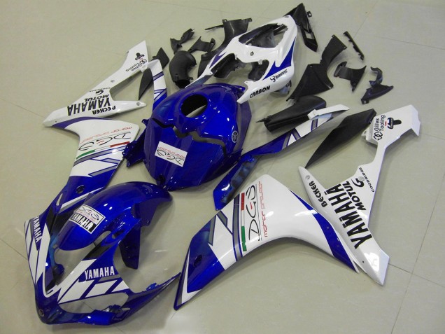 ABS 2007-2008 White Blue Tri Colour Yamaha YZF R1 Motorcycle Replacement Fairings Canada ABS 2007-2008 White Blue Tri Colour Yamaha YZF R1 Motorcycle Replacement Fairings Canada
