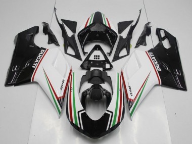 2007-2014 Black Green and White Ducati 848 1098 1198 Motorcycle Fairing Kit Canada