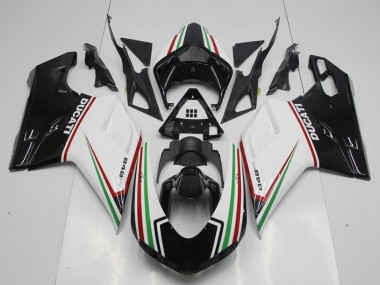 ABS 2007-2014 Black Green and White Ducati 848 1098 1198 Motorcycle Fairing Kit Canada