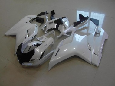 2007-2014 Pearl White Black Stripe Ducati 848 1098 1198 Motorcycle Replacement Fairings Canada