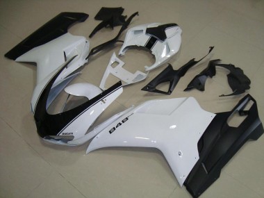 ABS 2007-2014 White Matte Black Ducati 848 1098 1198 Motorcycle Fairing Canada