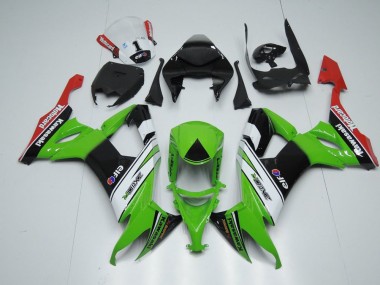 2008-2010 White Black and Green Kawasaki ZX10R Motorcycle Fairing Kits Canada