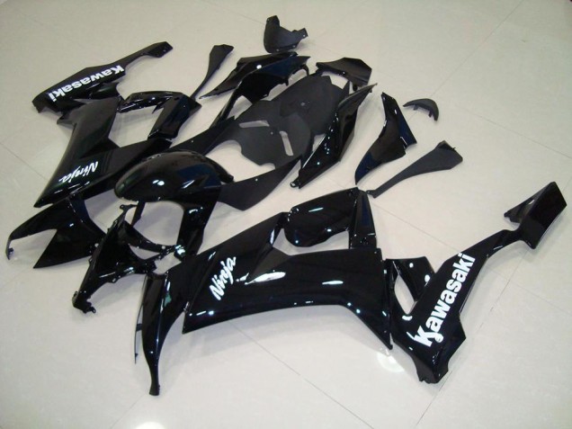 ABS 2008-2010 Glossy Black with White Sticker Kawasaki ZX10R Motorcycle Fairing Kit Canada
