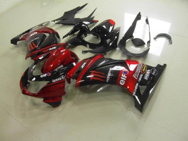 ABS 2008-2012 Candy Red Monster Kawasaki ZX250R Motorbike Fairing Canada
