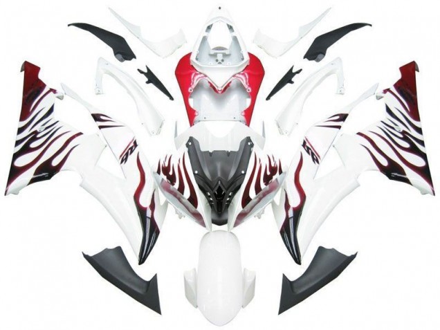 ABS 2008-2016 White Red Flame R6 Yamaha YZF R6 Motorbike Fairing Canada ABS 2008-2016 White Red Flame R6 Yamaha YZF R6 Motorbike Fairing Canada