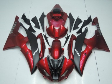 ABS 2008-2016 Candy Red and Black Yamaha YZF R6 Bike Fairings Canada