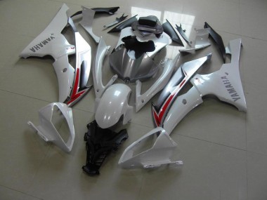 ABS 2008-2016 Pearl White Silver Yamaha YZF R6 Moto Fairings Canada