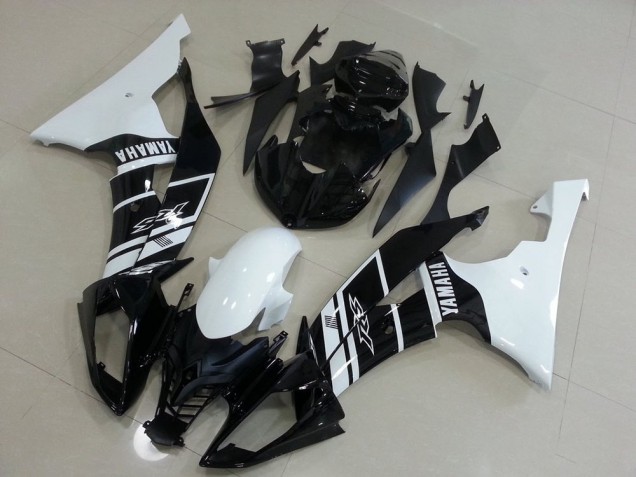 ABS 2008-2016 White and Black Yamaha YZF R6 Motorcycle Fairings Canada ABS 2008-2016 White and Black Yamaha YZF R6 Motorcycle Fairings Canada