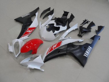 ABS 2008-2016 White and Matte Black Yamaha YZF R6 Moto Fairings Canada