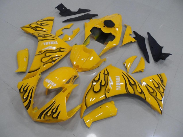 ABS 2009-2011 Yellow Black Flame Yamaha YZF R1 Motorcycle Fairings Canada ABS 2009-2011 Yellow Black Flame Yamaha YZF R1 Motorcycle Fairings Canada