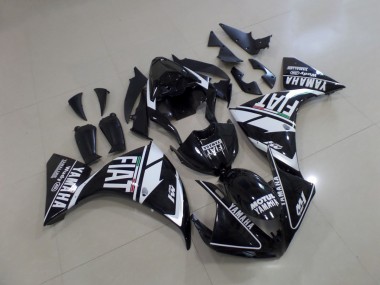 2009-2011 Black White Fiat Yamaha YZF R1 Motorcycle Fairing Kit Canada