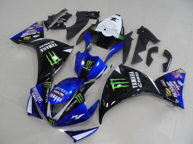ABS 2009-2011 Blue Black Monster Yamaha YZF R1 Bike Fairings Canada ABS 2009-2011 Blue Black Monster Yamaha YZF R1 Bike Fairings Canada