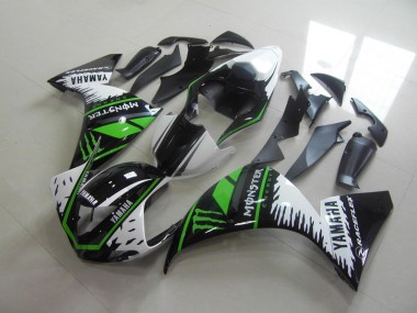 ABS 2009-2011 White Green Monster Yamaha YZF R1 Motorcycle Fairings Kit Canada
