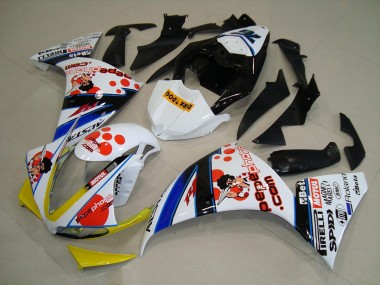 2009-2011 White Black Pepe Phone Yamaha YZF R1 Motorcycle Fairing Kits Canada