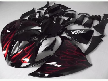 ABS 2009-2011 Red Black Flame Yamaha YZF R1 Bike Fairings Canada