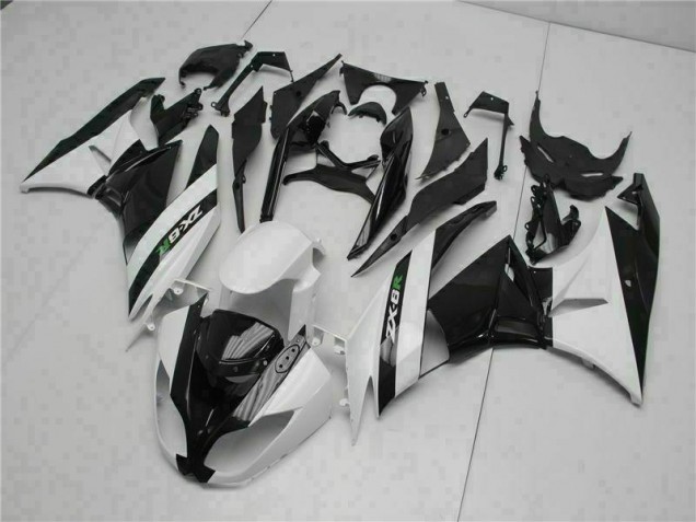 2009-2012 Black White Kawasaki ZX6R Motorcycle Fairings Canada