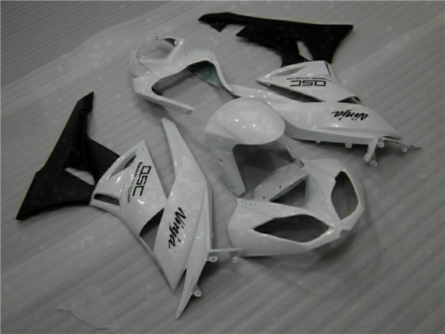ABS 2009-2012 White Black Ninja Kawasaki ZX6R Motorbike Fairings Canada ABS 2009-2012 White Black Ninja Kawasaki ZX6R Motorbike Fairings Canada