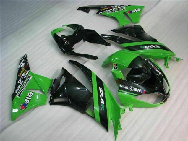 2009-2012 Black Green Kawasaki ZX6R Motorcycle Fairing Canada