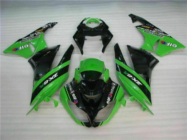 ABS 2009-2012 Black Green Kawasaki ZX6R Motorcycle Fairing Canada ABS 2009-2012 Black Green Kawasaki ZX6R Motorcycle Fairing Canada
