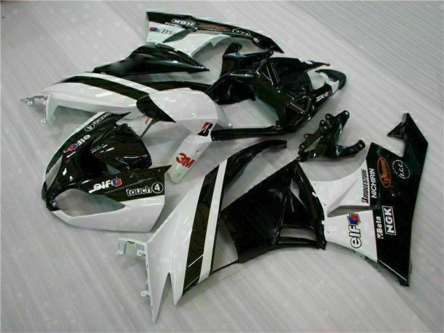 2009-2012 Black White 3M Touch4 Kawasaki ZX6R Bike Fairings Canada