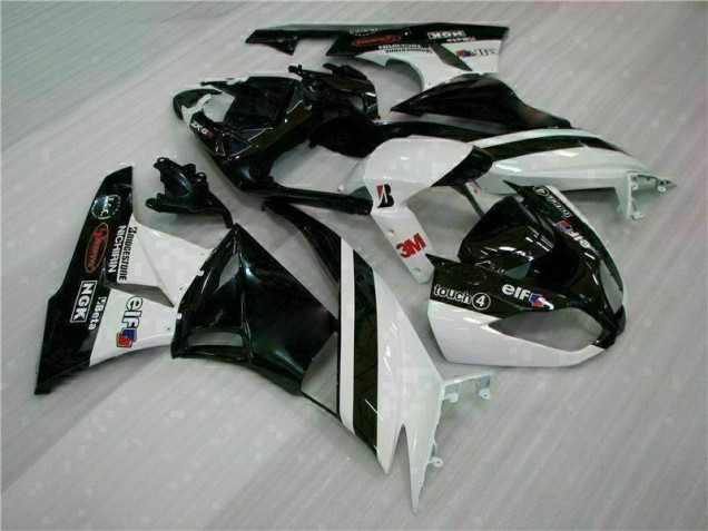 2009-2012 Black White 3M Touch4 Kawasaki ZX6R Bike Fairings Canada 2009-2012 Black White 3M Touch4 Kawasaki ZX6R Bike Fairings Canada