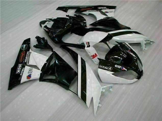 2009-2012 Black White 3M Touch4 Kawasaki ZX6R Bike Fairings Canada