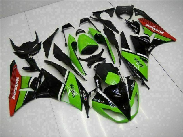 ABS 2009-2012 Green Black Red Kawasaki ZX6R Bike Fairing Canada ABS 2009-2012 Green Black Red Kawasaki ZX6R Bike Fairing Canada