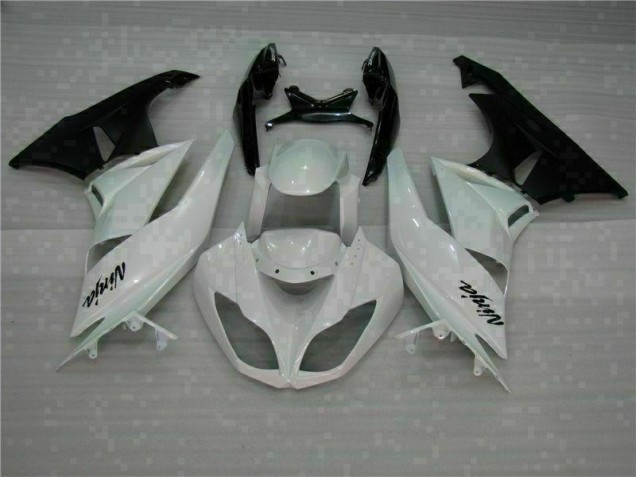 ABS 2009-2012 White Black Kawasaki ZX6R Motorcycle Fairings Kits Canada ABS 2009-2012 White Black Kawasaki ZX6R Motorcycle Fairings Kits Canada