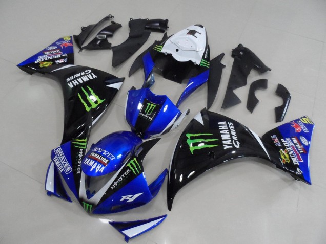 ABS 2012-2014 Blue Black Monster Yamaha YZF R1 Motorcycle Fairing Kits Canada