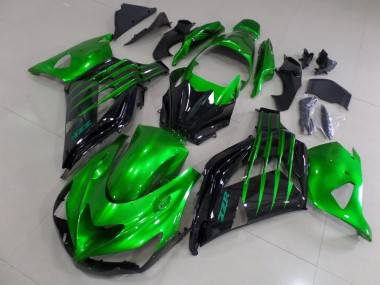 2012-2021 Candy Green and Black Kawasaki ZX14R ZZR1400 Motorcycle Fairings Kits Canada