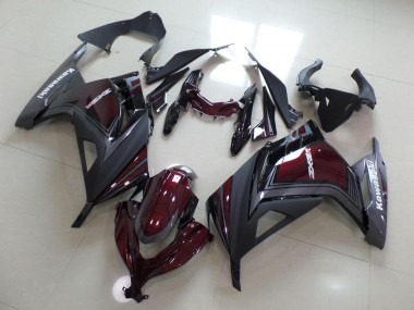 2013-2016 Dark Red and Grey Kawasaki ZX300R Motorcycle Fairings Canada