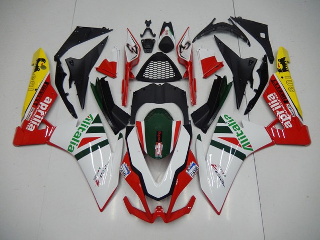 ABS 2009-2015 White Red Alitalia Aprilia RSV4 Replacement Fairings Canada ABS 2009-2015 White Red Alitalia Aprilia RSV4 Replacement Fairings Canada