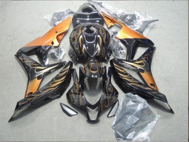 ABS 2004-2005 Black Gold Flame Honda CBR1000RR Bike Fairings Canada